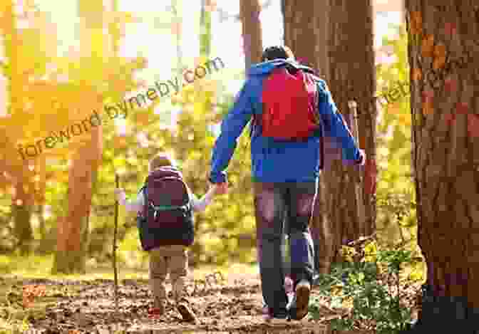 A Family Hiking Through A Lush Forest Trail, Surrounded By Towering Trees And Vibrant Wildflowers Run Wild : Outdoor Games And Adventures