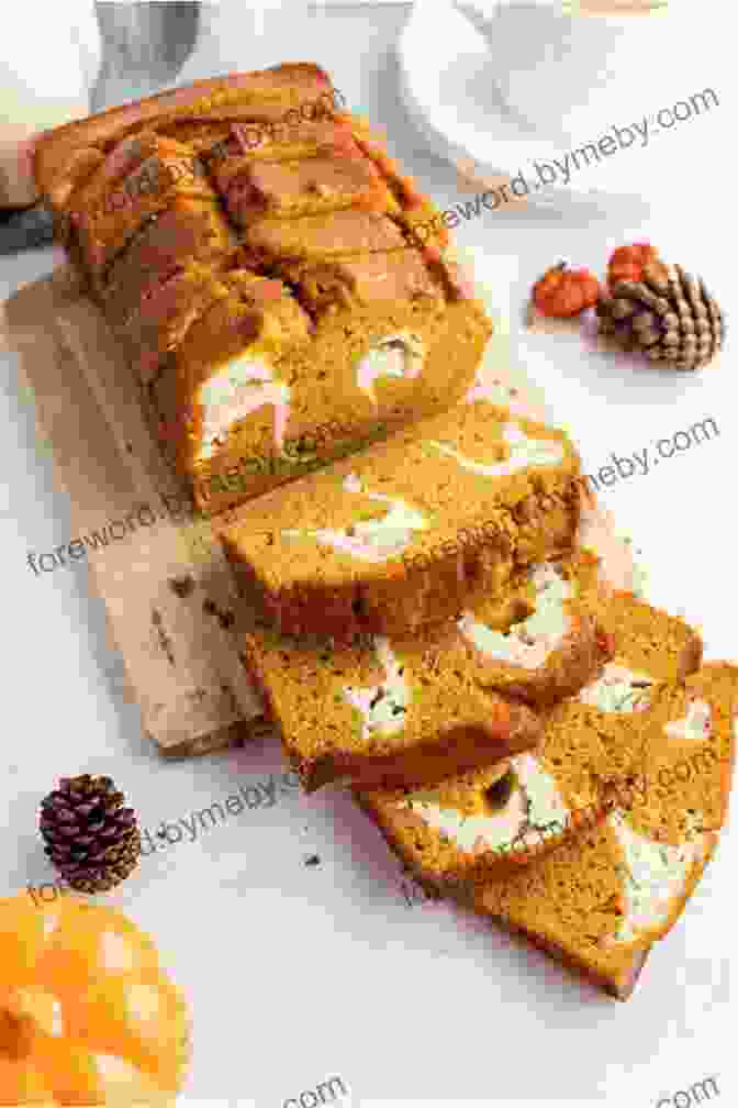 A Loaf Of Keto Pumpkin Bread With A Cream Cheese Swirl And A Golden Brown Crust Keto Bread Cookbook: 15 Rare And Delicious Keto Bread Recipes