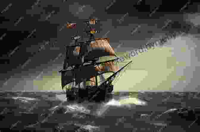 A Majestic Pirate Ship Sails Through Stormy Seas, Its Sails Billowing In The Wind Crossing Pirate Waters (Escape 2)