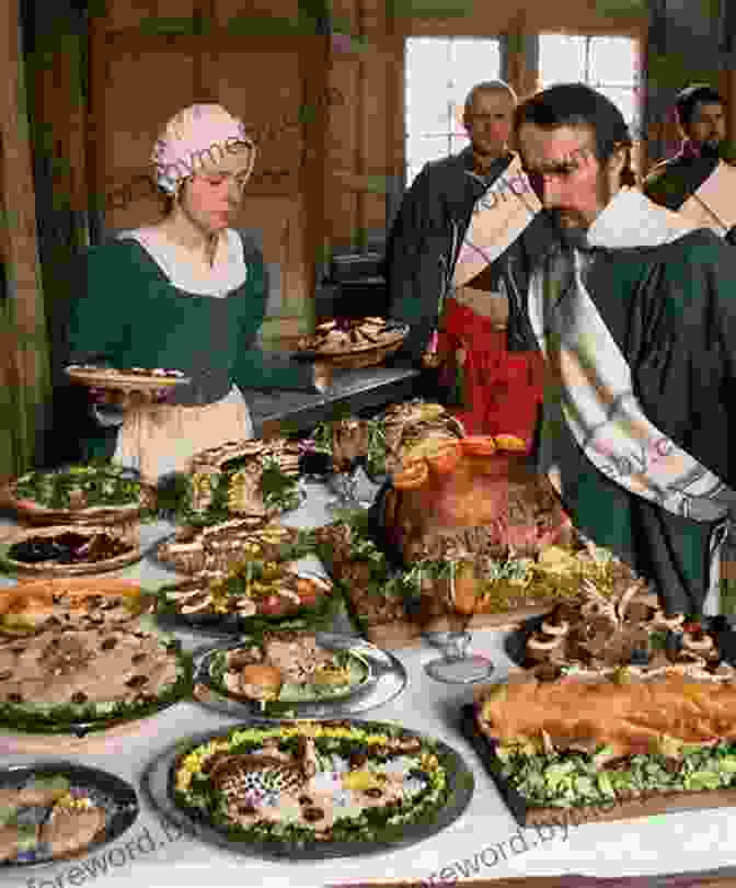 A Medieval Feast With Roasted Meats, Bread, And Flagons Of Ale. Life In A Medieval Village (Medieval Life)