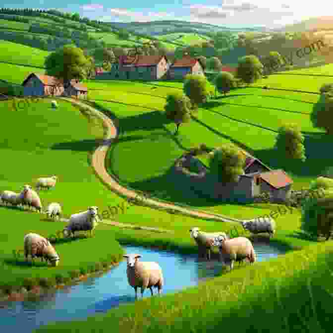 A Tranquil Meadow With Rolling Hills And Grazing Deer Figures In A Landscape: People And Places