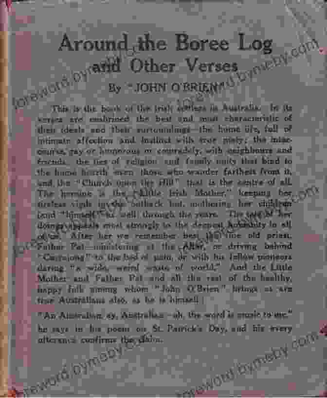 A Weathered Copy Of 'Around The Boree Log And Other Verses' Open To A Page Of Poetry Around The Boree Log And Other Verses