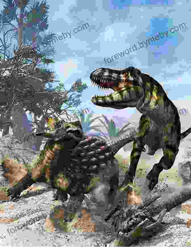 An Ankylosaurus Defending Itself From A Pack Of Utahraptors Dinosaur Predators On The Plain (Dinosaurs Rule)