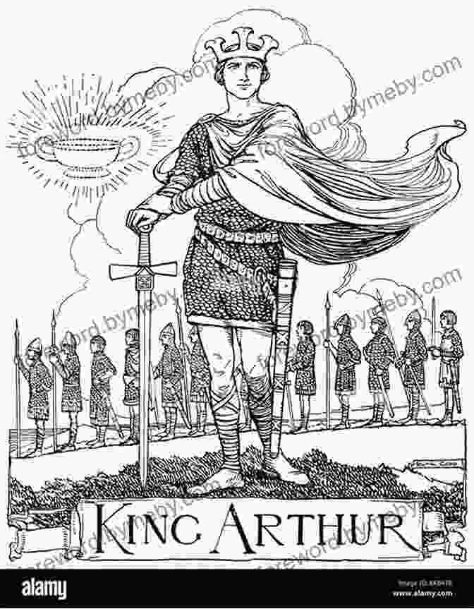 Engraving Of King Arthur Holding A Sword And Shield Britain AD: A Quest For Arthur England And The Anglo Saxons