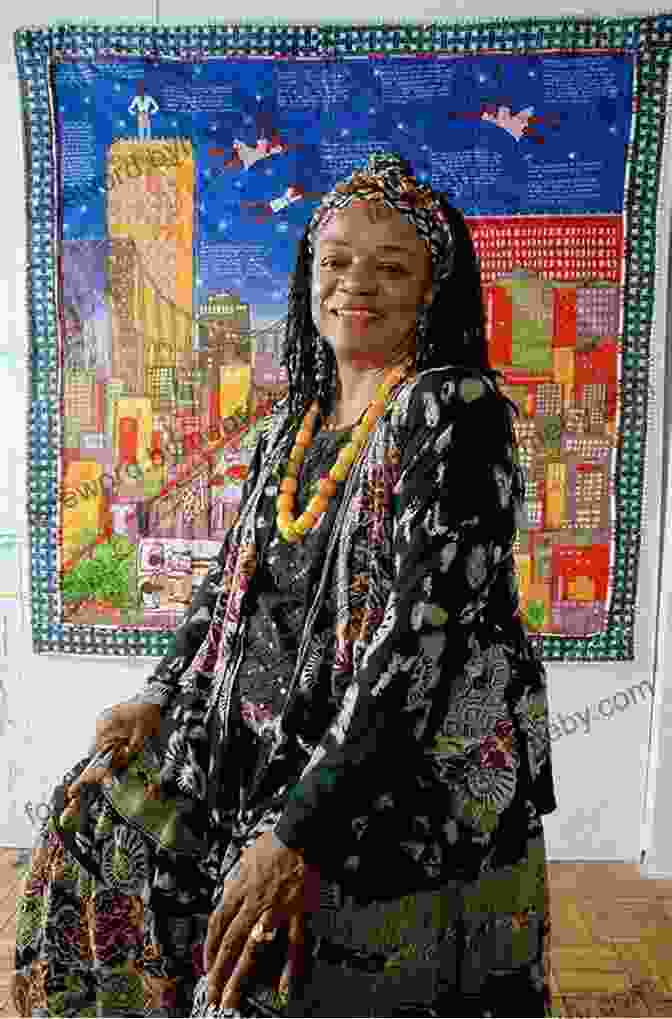 Faith Ringgold, The Renowned Artist, Quiltmaker, And Author, Standing In Front Of One Of Her Iconic Quilts. We Flew Over The Bridge: The Memoirs Of Faith Ringgold