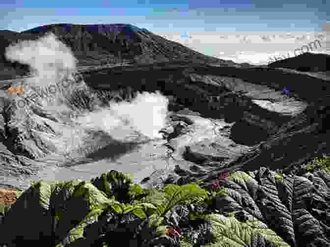 Volcan Poas Crater With Steam Rising, Lush Green Slopes Around Grecia Costa Rica: A Guide To The Central Valley Town Of Grecia