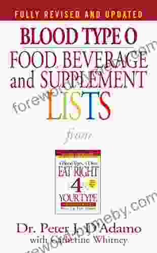 Blood Type O Food Beverage And Supplement Lists (Eat Right 4 Your Type)