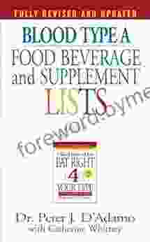 Blood Type A Food Beverage And Supplement Lists (Eat Right 4 Your Type)